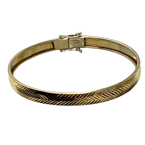 Vintage Turkey Gold Vermeil Layered 925 Sterling Silver‎ Bangle Bracelet - Picture 4 of 10